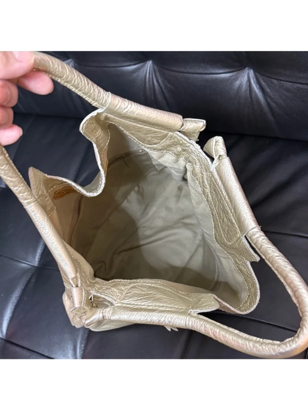Foley + Corinna Metallic Gold Leather Shoulder Bag - Picture 11 of 15